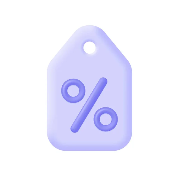 Percent Icon Label Cartoon Style Concept Discounts Sales Promotions Vector — Stock Vector