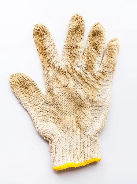 Old gloves on white background — Stock Photo, Image