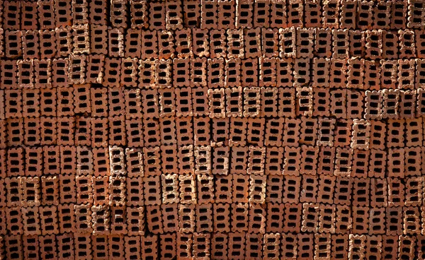 Brick with hole and line texture ready for construction — Stock Photo, Image