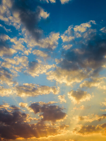 Beautiful sunset and sunrise sky with clouds