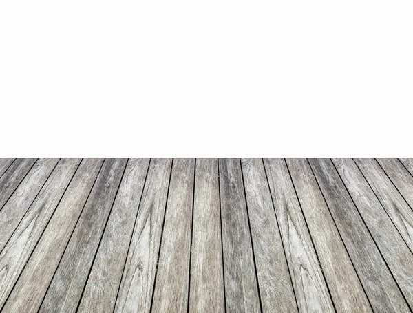 Prázdné dřevěné podlahy izolované na bílém pozadí — Stock fotografie