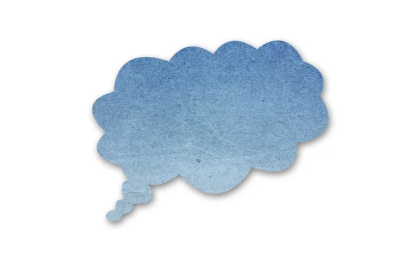 Blaues Papier Sprechblasen auf isoliertem weißen Hintergrund — Stockfoto