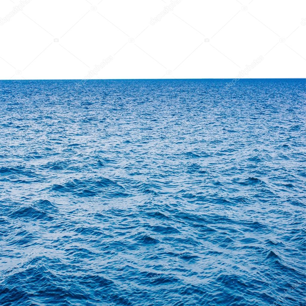 clear blue sea and white with space for text