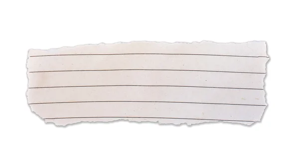 Estandarte de papel forrado rasgado, isolado em branco . — Fotografia de Stock