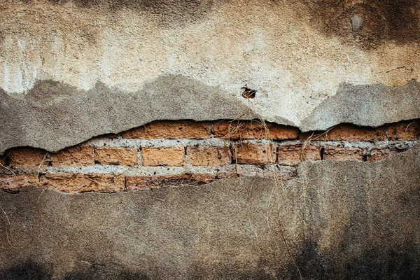 Old brick wall with cracked background and texture — Stock Photo, Image