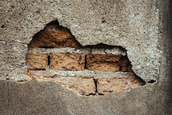 Dinding bata tua dengan latar belakang dan tekstur retak — Stok Foto