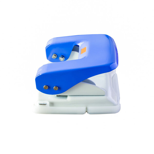 голубой перфорирует бумагу на изолированном белом
.