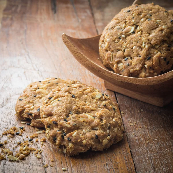 Cookies homemade on wood table. — Stock Photo, Image