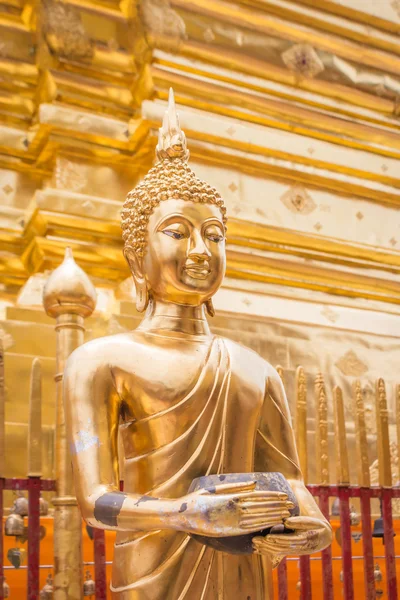 Zlatý buddha v chrámu chiang mai Asie Thajsko — Stock fotografie