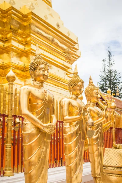 Złotego Buddy w świątyni chiang mai Tajlandia Azja — Zdjęcie stockowe