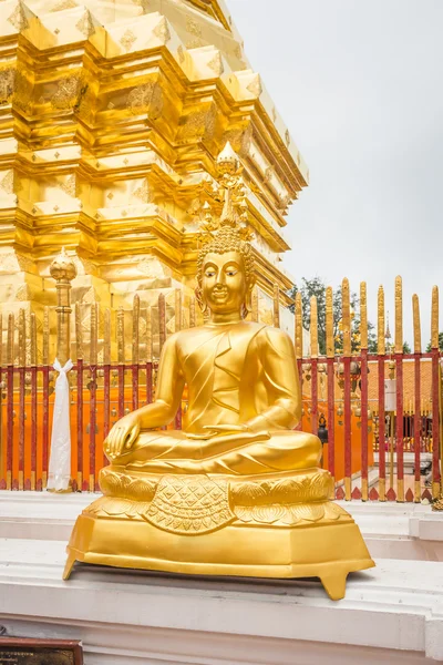 Zlatý buddha v chrámu chiang mai Asie Thajsko — Stock fotografie