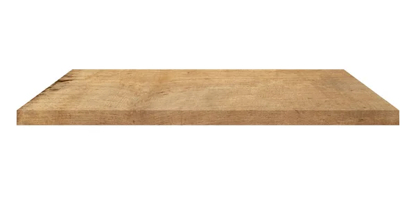 Wooden Shelf Isolated White Background — Stock Photo, Image