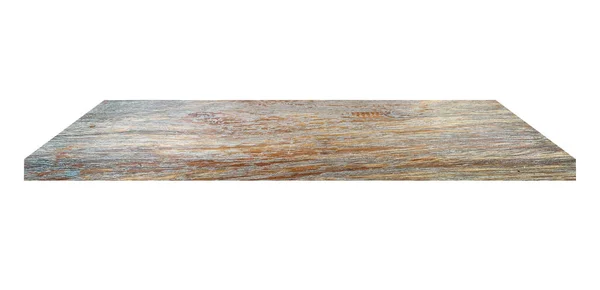 白色孤立背景的木制搁板 — 图库照片