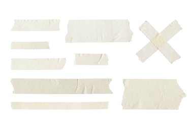 Adhesive tape set isolated on white background. 