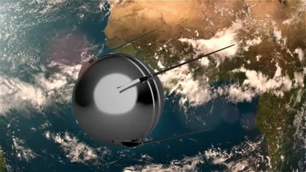 Tierra sputnik alfa — Vídeos de Stock