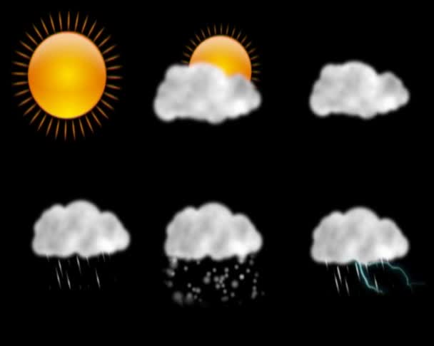 アルファ付きの天候の要素 — ストック動画