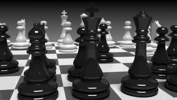 Chess board with chessmen — Stock Video