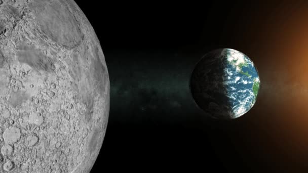 Земля и Луна — стоковое видео