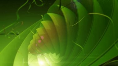 küresel daireler ve hareketli çizgili yeşil arka plan