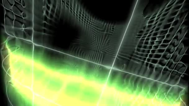 Abstracte groen geel tunnel achtergrond — Stockvideo