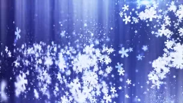 Abstrait bleu mouvement flocon de neige fond — Video