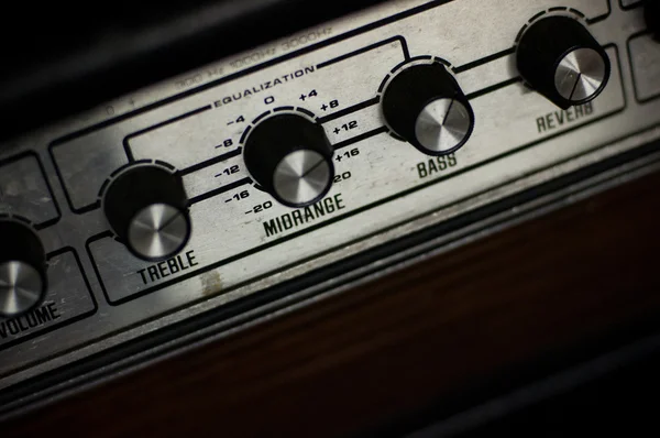 Detail of guitar amplifier, knobs — Stock Photo, Image