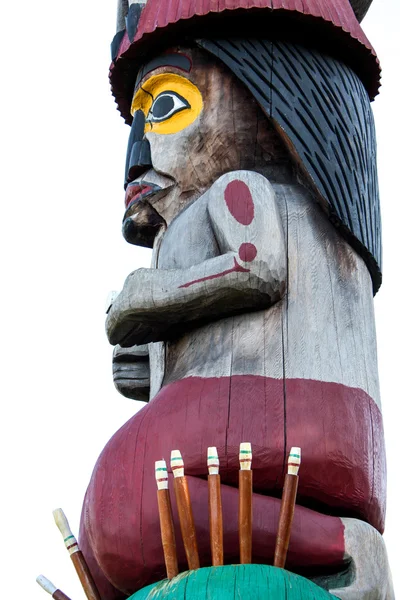 Totem arte nativa palo alaska — Foto Stock