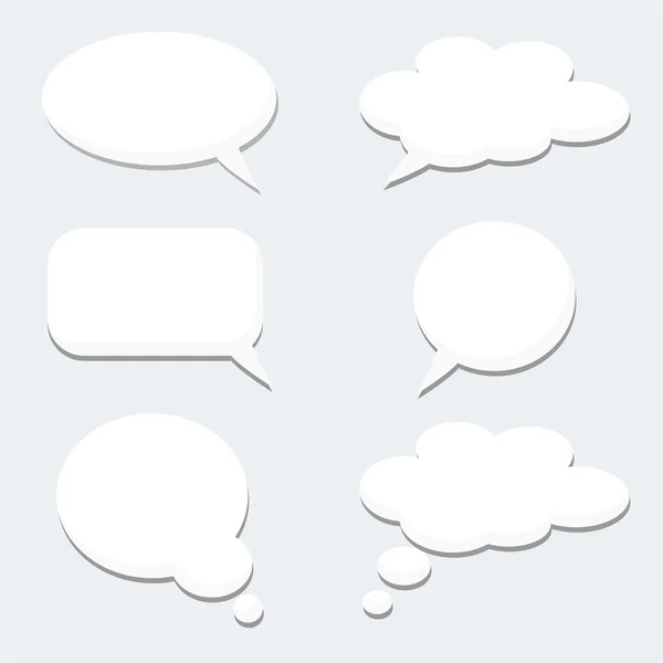 Discorso bolle pensiero, nuvole, icone illustrazione vettoriale — Vettoriale Stock