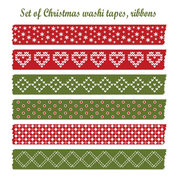 老式圣诞节鹫磁带集、 丝带，可爱的向量元素设计模式 — 图库矢量图片