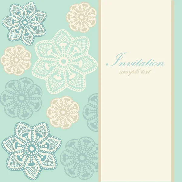 Carte d'anniversaire de mariage ou invitation avec fond floral abstrait en dentelle, carte postale de voeux, illustration vectorielle — Image vectorielle