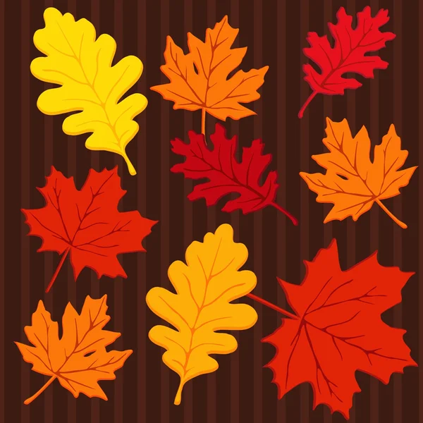 Automne motif coloré sans couture avec des feuilles, illustration vectorielle — Image vectorielle