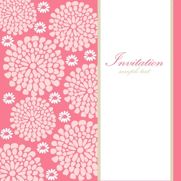 Cartão de aniversário do casamento ou convite com fundo floral abstrato, cartão postal, ilustração vetorial — Vetor de Stock