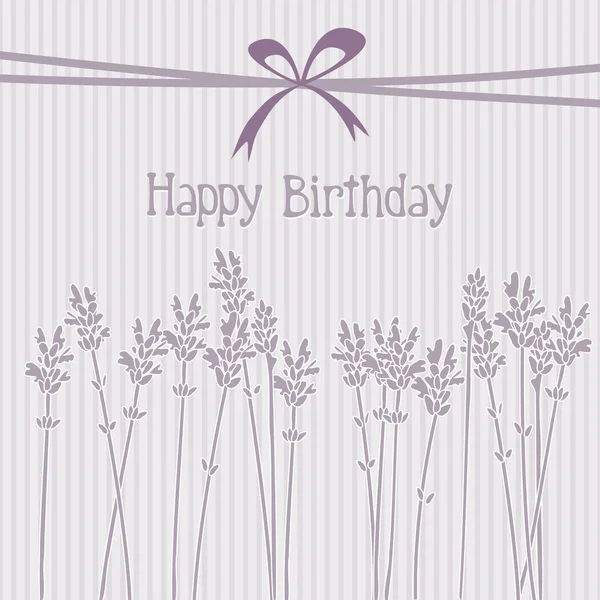 Romantic lavender birthday card, invitation, vector background — Stock Vector