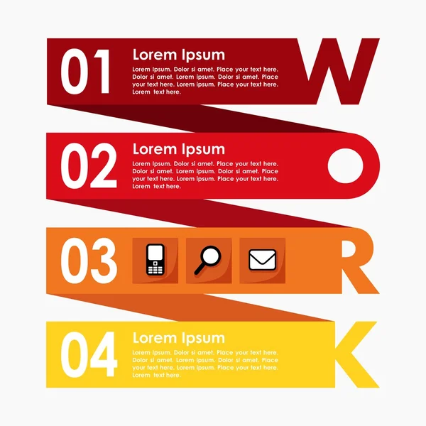 Infographics lehetőségek lépéseket banner, üzleti koncepció, modern lapos kivitel, vektoros illusztráció háttér — Stock Vector