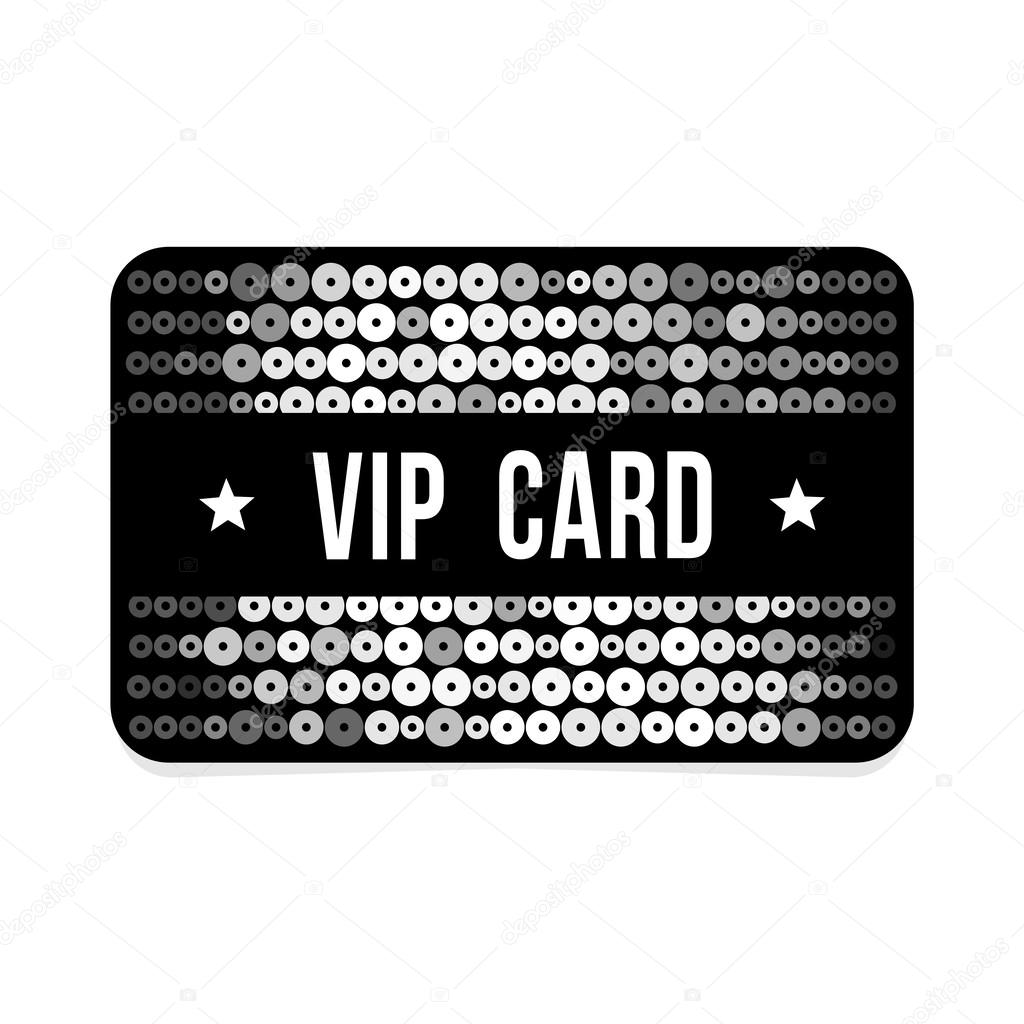 Black VIP card with glitter pattern, vector illustration background