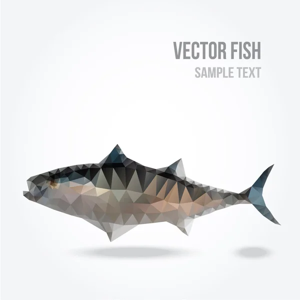 Modern polygon illustration of tuna fish, vector triangle design — Stock Vector