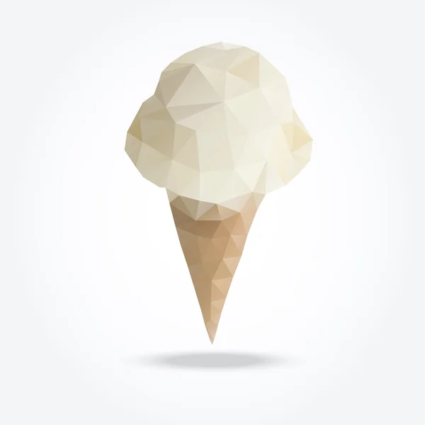 アイスクリーム、ベクトル三角形デザインのモダンな多角形の図 — ストックベクタ