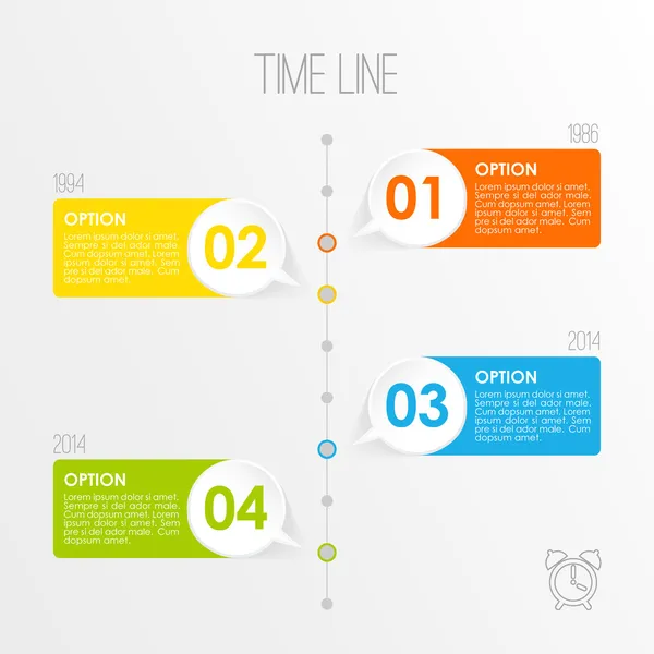 Modelo de infográficos de linha do tempo, ilustração vetorial — Vetor de Stock