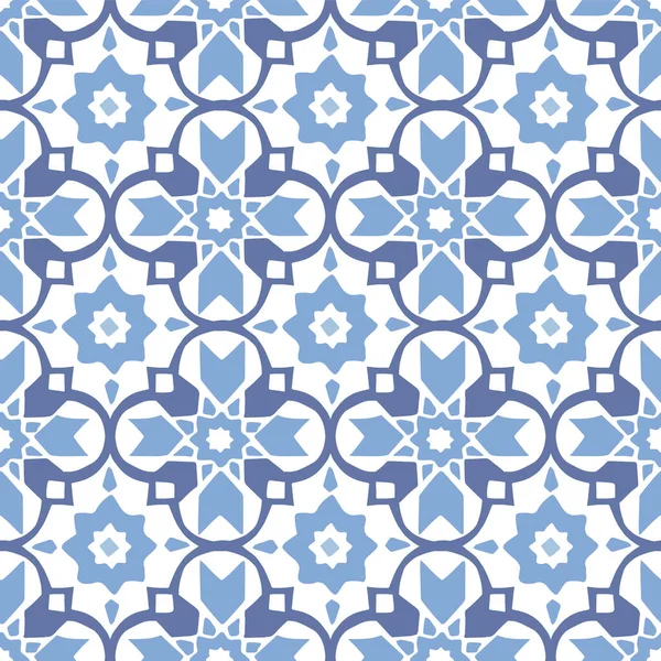 Estrelas desenhadas à mão em forma de padrão sem costura marroquino para cartões Ramadan Kareem saudação, fundos islâmicos, tecido, banners web. Projeto azulejos portugueses, ilustrações vetoriais decorativas —  Vetores de Stock