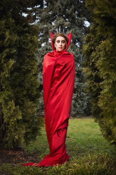 Reina con la capa roja — Foto de Stock