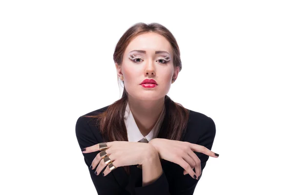 Modieuze zakenvrouw met avond make-up — Stockfoto