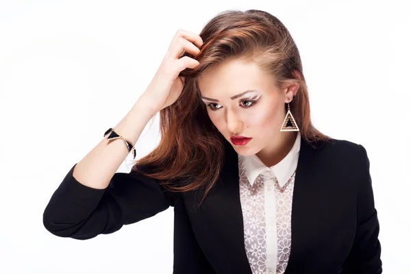 Mujer de negocios de moda con maquillaje de noche —  Fotos de Stock