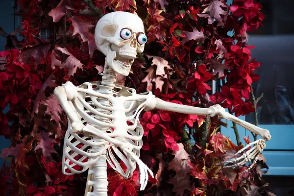 Esqueleto Assustador Decoração Férias Loja Decoração Rua Assustadora Halloween Doce — Fotografia de Stock