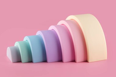 Silikon gökkuşağı istifleme yapbozu, bebek istifleme oyuncakları, açık uçlu Montessori yuvası ve bebek ve çocuklar için duyusal oyuncak bağlama hediyeleri. Renkli eğitim ilk yumuşak bebek oyuncağı.