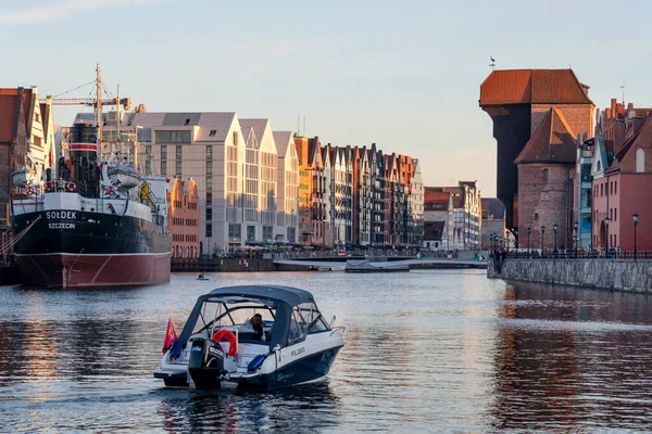 Gdansk Poland May 2022 Old Town Gdansk Motlawa River Poland — Foto Stock