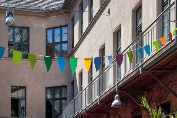 Banderas Bunting Justo Evento Del Festival Fiesta Vacaciones Verano Granja — Foto de Stock