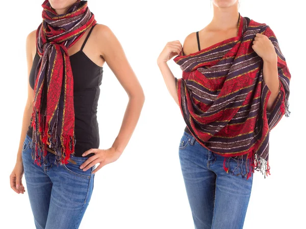 Stylový šátek ženský s orientálním vzorem — Stock fotografie