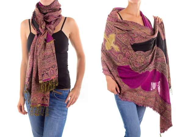 Stylish Feminine Scarf with Oriental Pattern — Stock Photo, Image