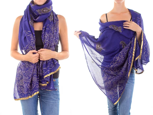 Stylish Feminine Scarf with Oriental Pattern — Stock Photo, Image