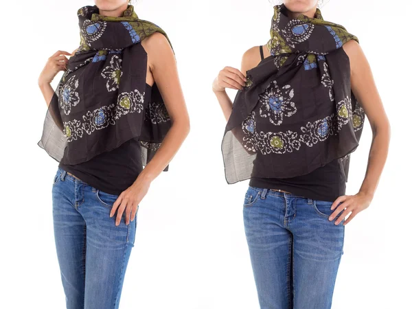 Stylish Feminine Scarf with Oriental Pattern — Stock Photo, Image